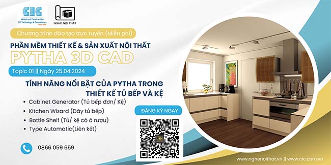 Đừng bỏ lỡ chương trình đào tạo phần mềm thiết kế và sản xuất nội thất PYTHA CAD 3D