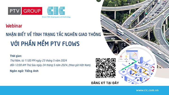 Webinar: Nhận biết  về tình trạng tắc nghẽn giao thông với PTV Flows